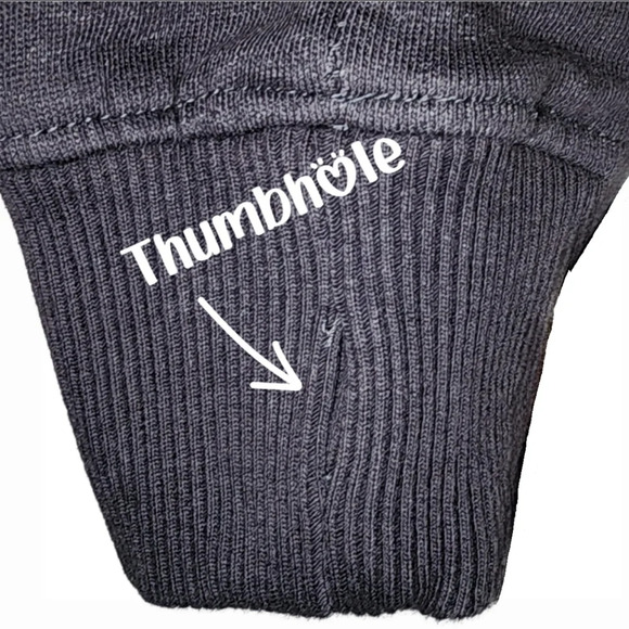 Crossover Hoodie by Lilly & Lottie, Gray, Extra Small with Thumbholes - Like New - Picture 8 of 9